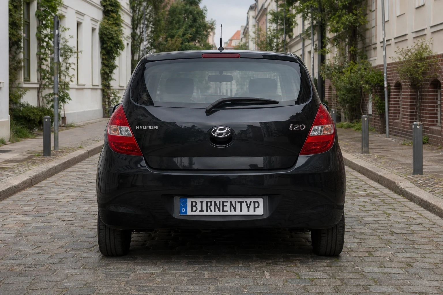 Heck-Ansicht des Hyundai i20 1. Gen (mit KI erzeugt)