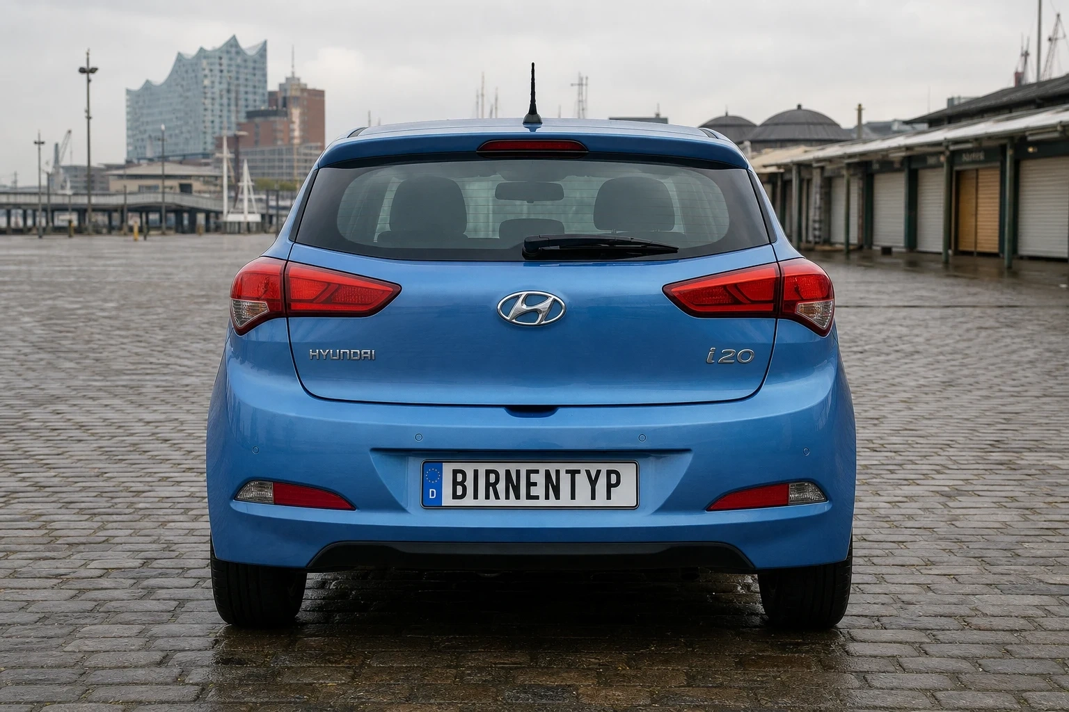 Heck-Ansicht des Hyundai i20 2. Gen (mit KI erzeugt)