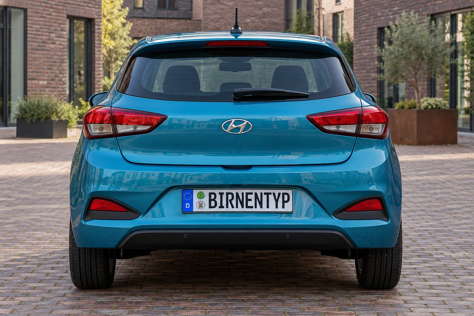 Heck-Ansicht des Hyundai i20 2 (mit KI erzeugt)
