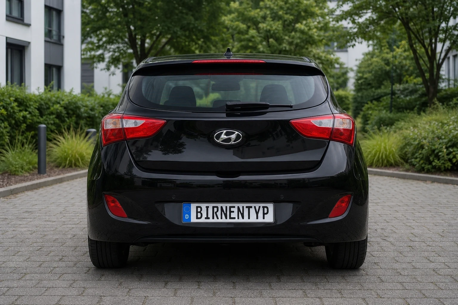 Heck-Ansicht des Hyundai i30 2. Gen (mit KI erzeugt)