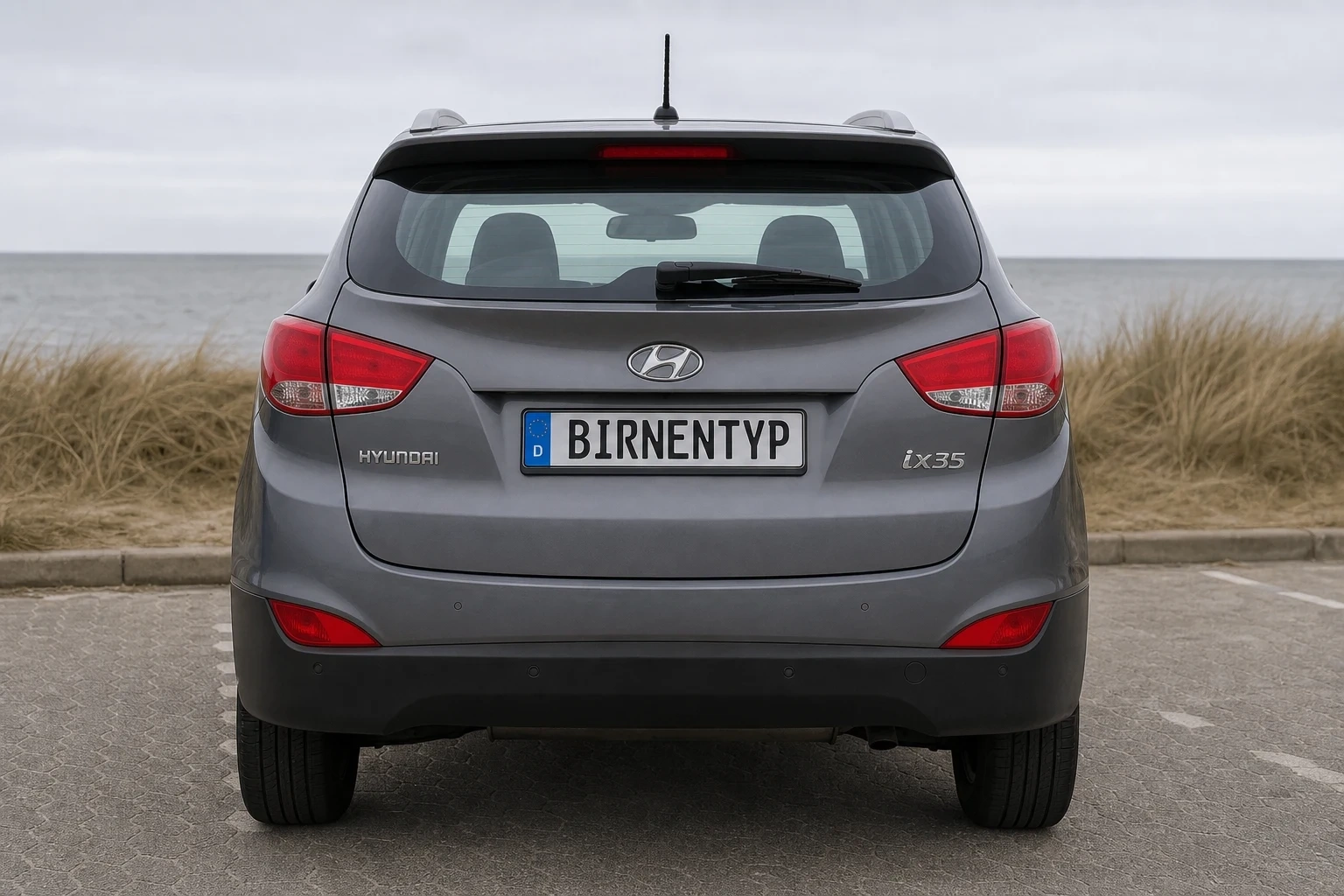 Heck-Ansicht des Hyundai ix35 / Tucson 2. Gen (mit KI erzeugt)