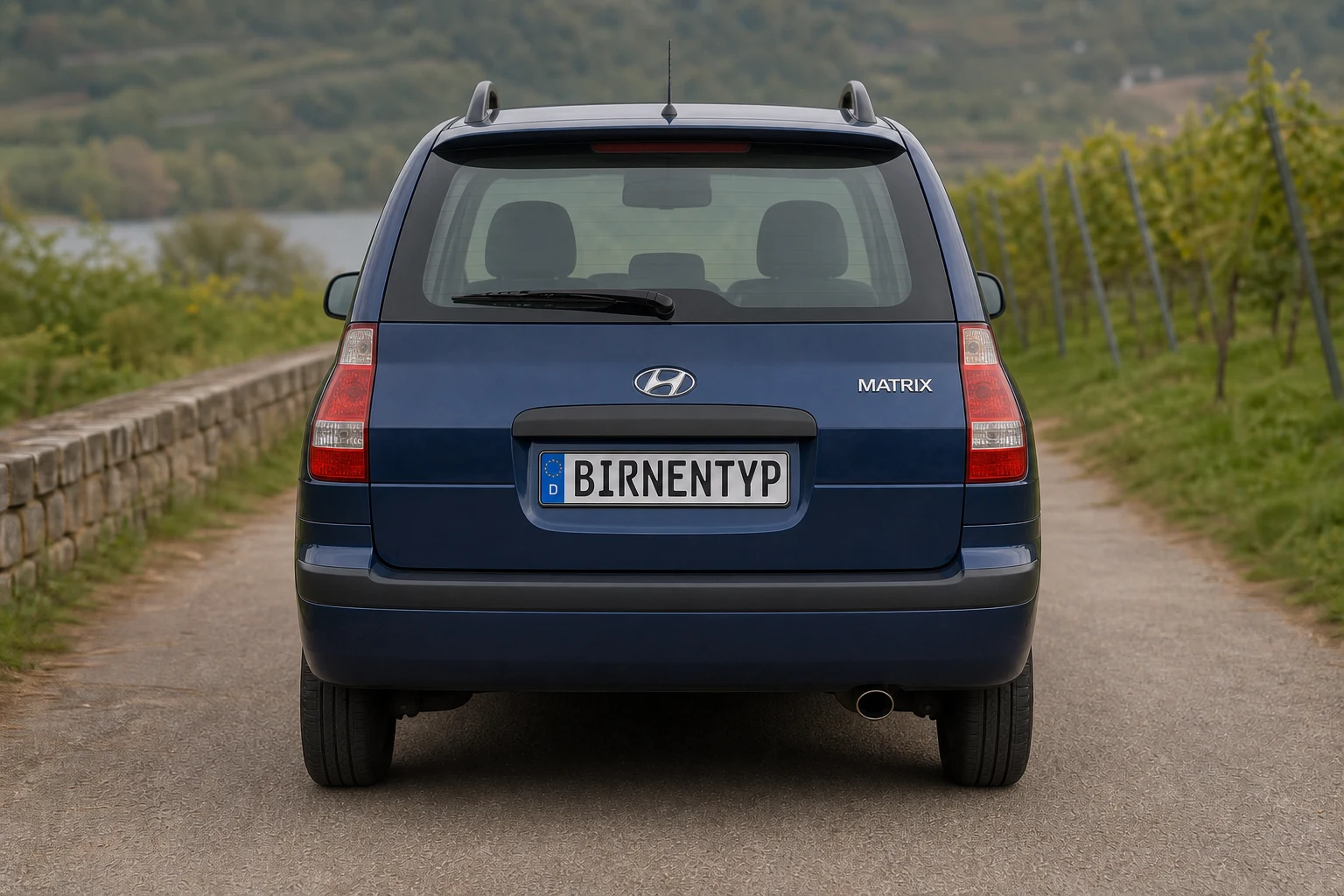 Heck-Ansicht des Hyundai Matrix 1 (mit KI erzeugt)