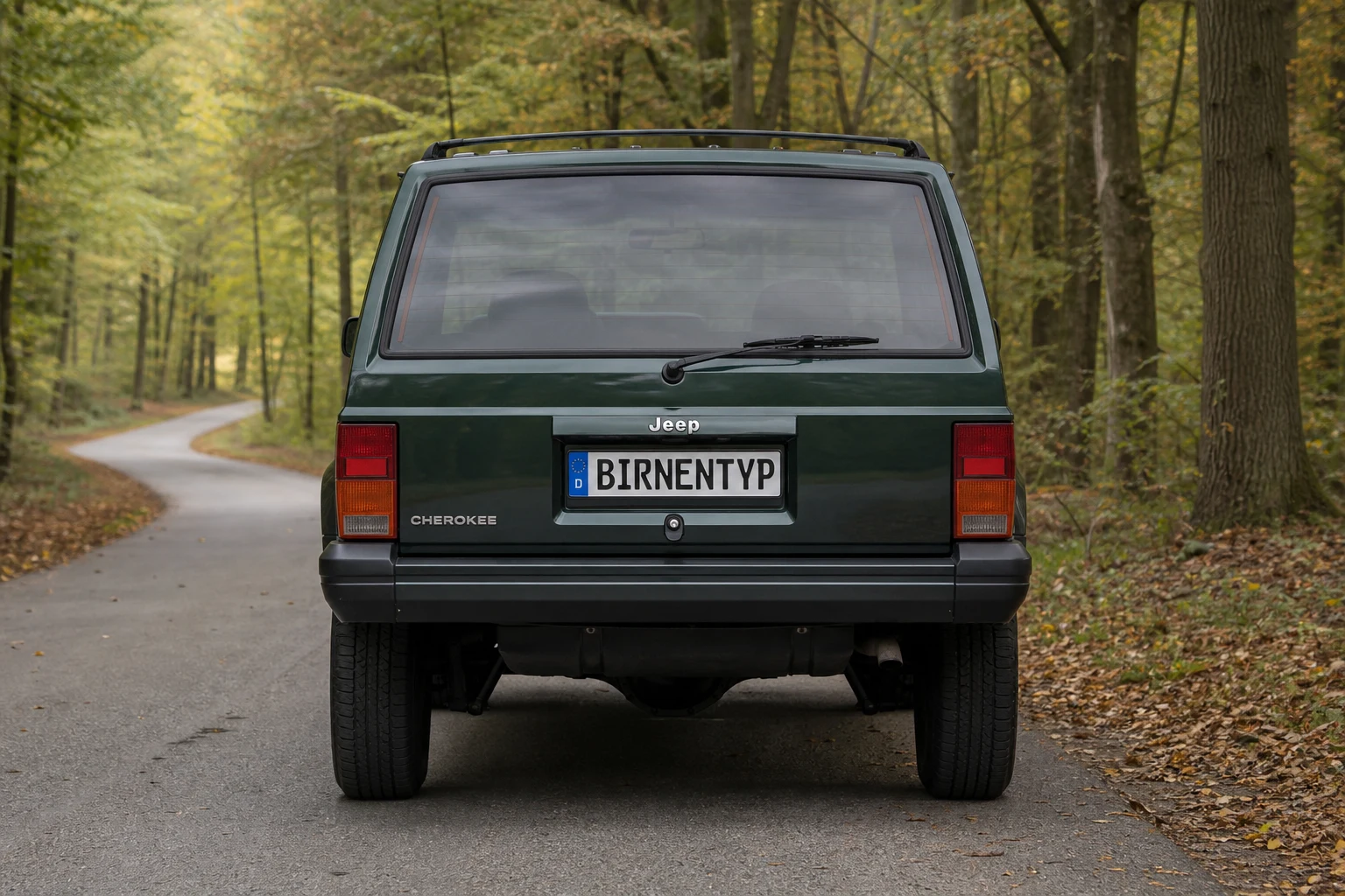 Heck-Ansicht des Jeep Cherokee 1 (mit KI erzeugt)