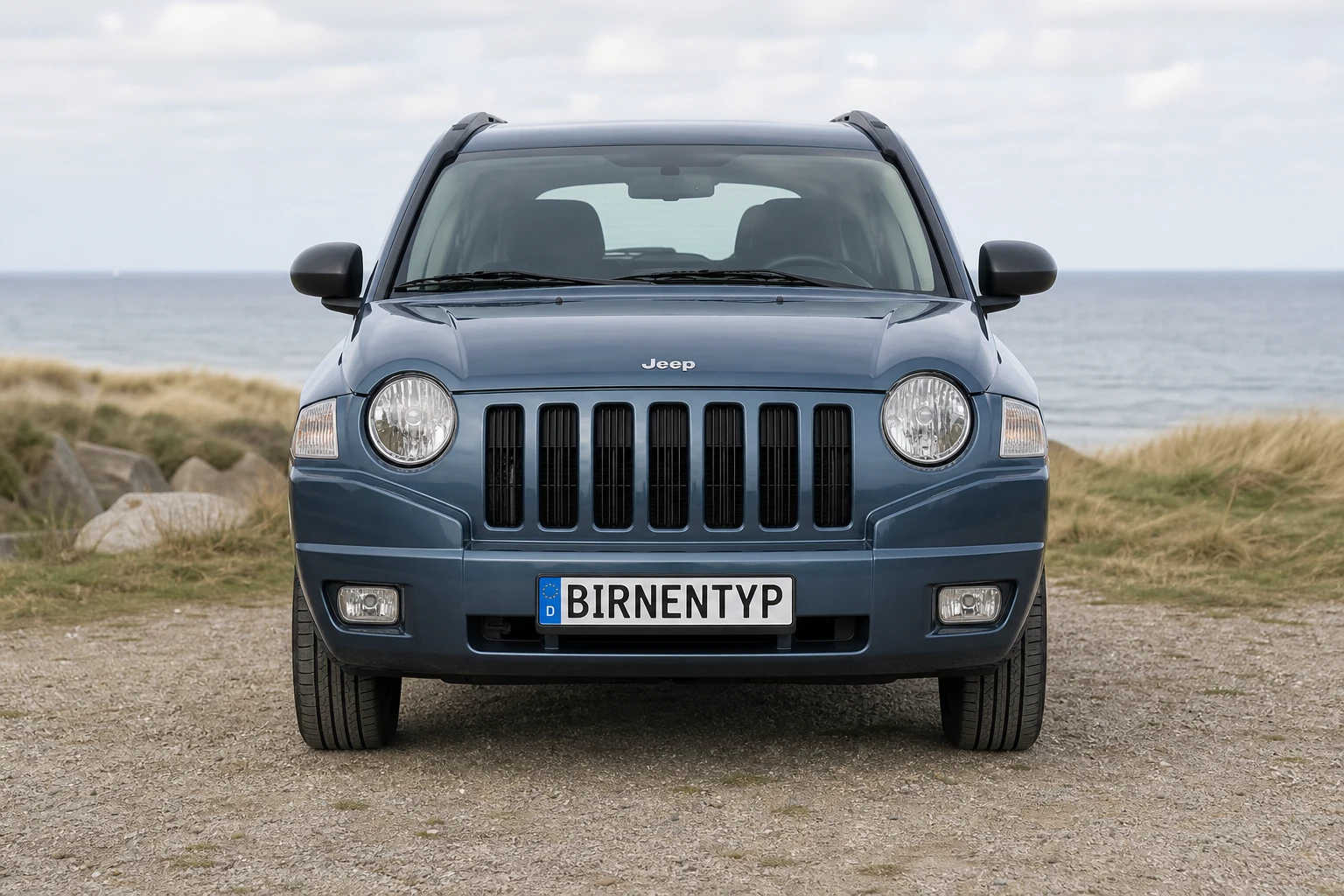 Frontansicht des Jeep Compass 1 (mit KI erzeugt)
