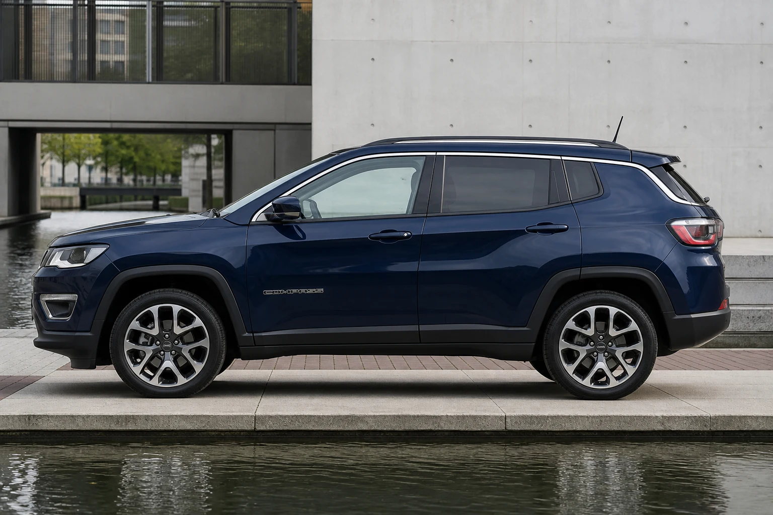 Fahrerseite (links) des Jeep Compass 3 (mit KI erzeugt)