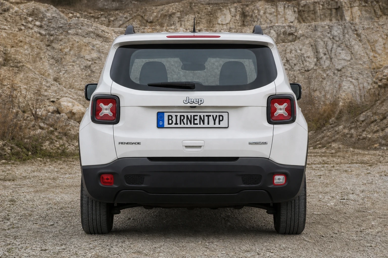 Heck-Ansicht des Jeep Renegade 1 (mit KI erzeugt)