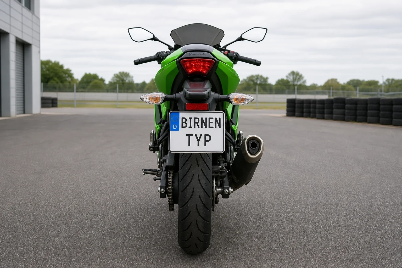 Heck-Ansicht der Kawasaki Ninja-250-SL (& -R) (mit KI erzeugt)