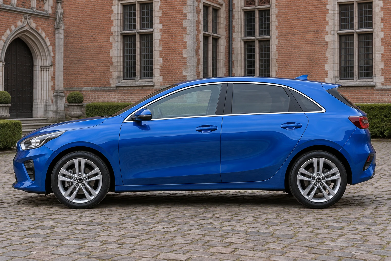Seitenansicht (Fahrerseite) des Kia Cee´d 3 als Schrägheck 5-Türer (mit KI erzeugt)