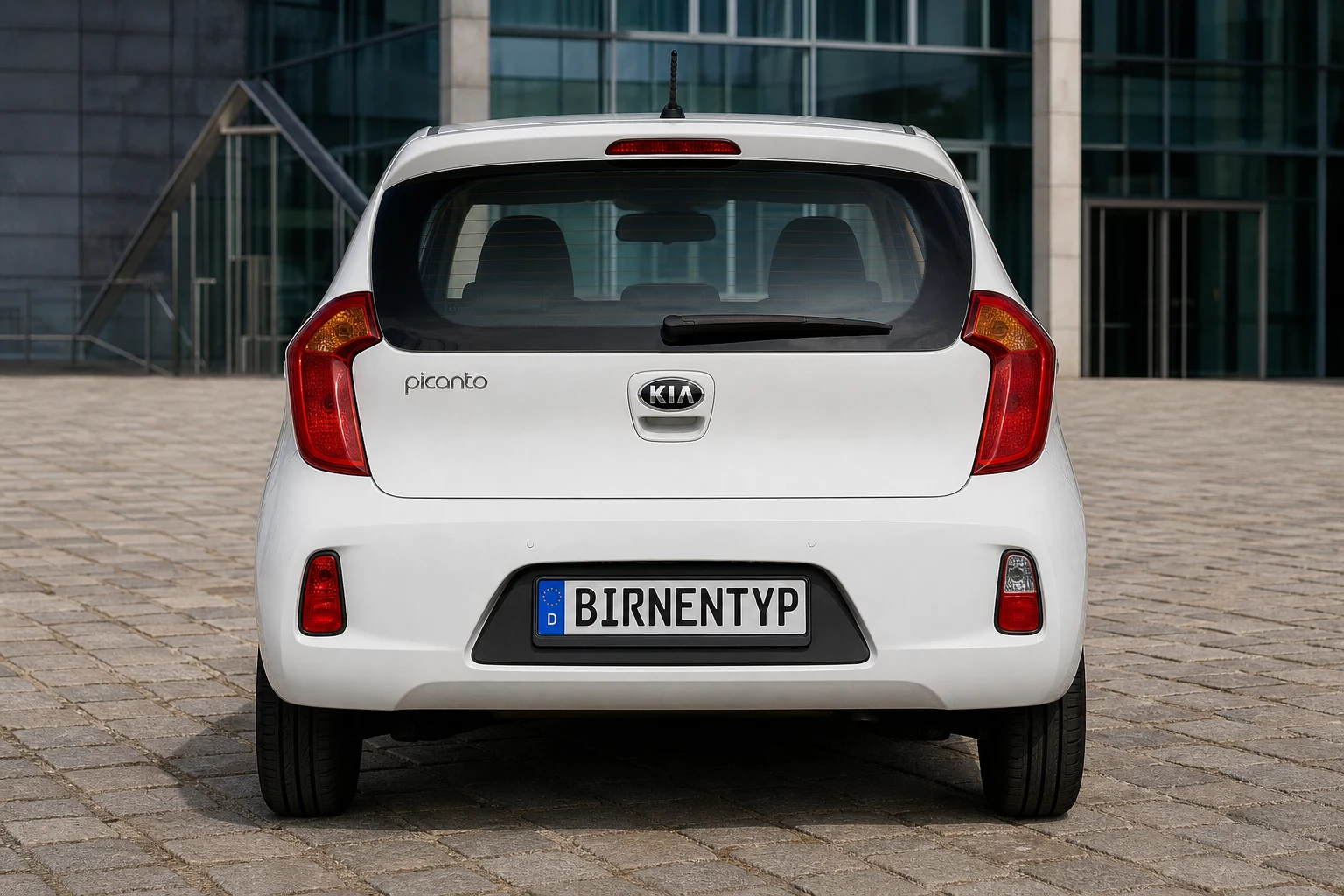Heck-Ansicht des Kia Picanto 2 (mit KI erzeugt)