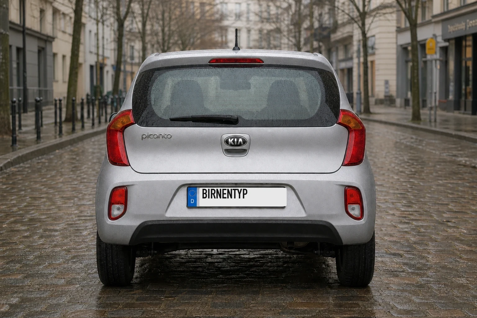 Heck-Ansicht des Kia Picanto 3 (mit KI erzeugt)