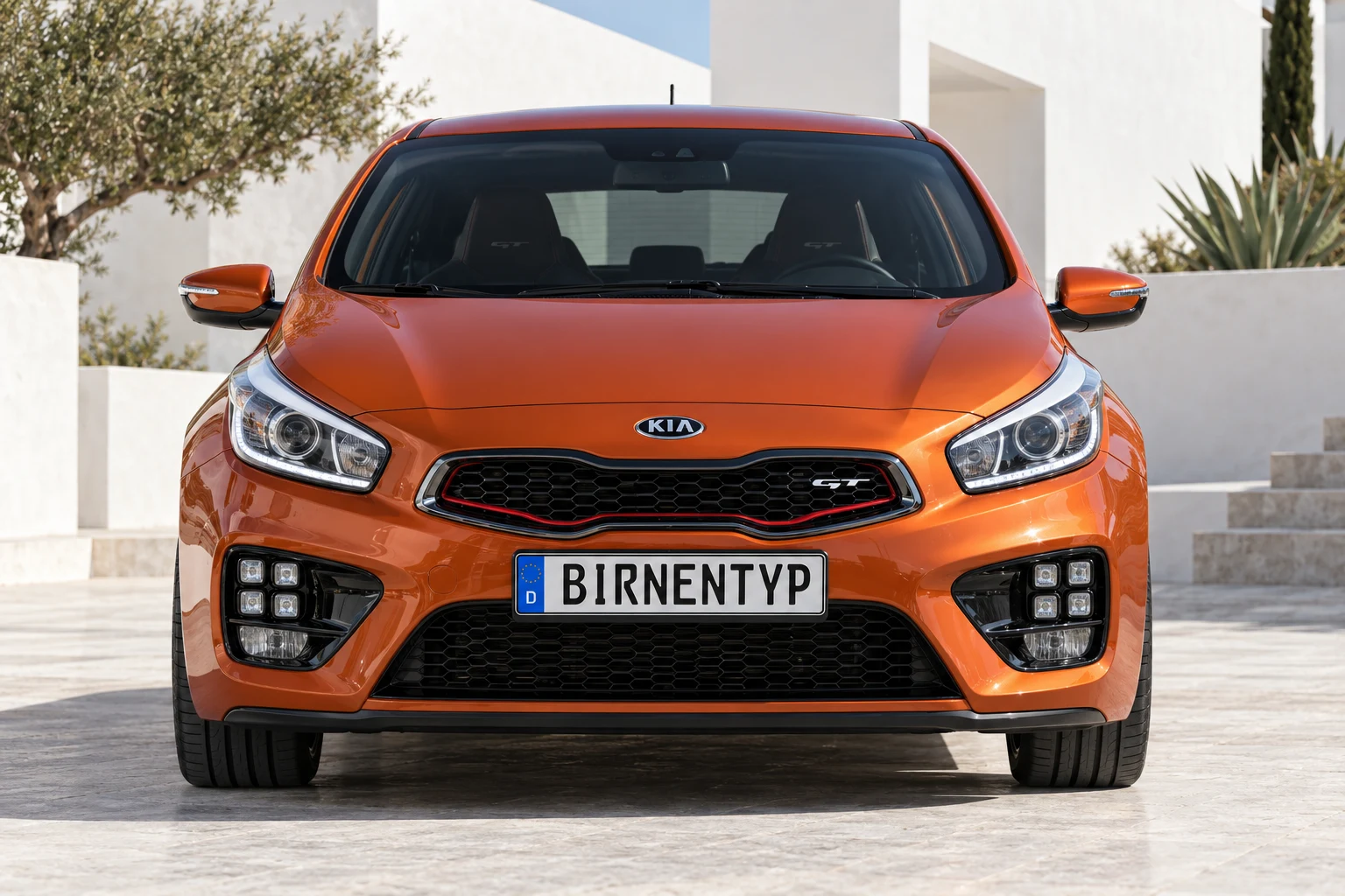 Frontansicht des Kia Cee´d 2 (pro_cee'd (3-Türer / GT)) (mit KI erzeugt)