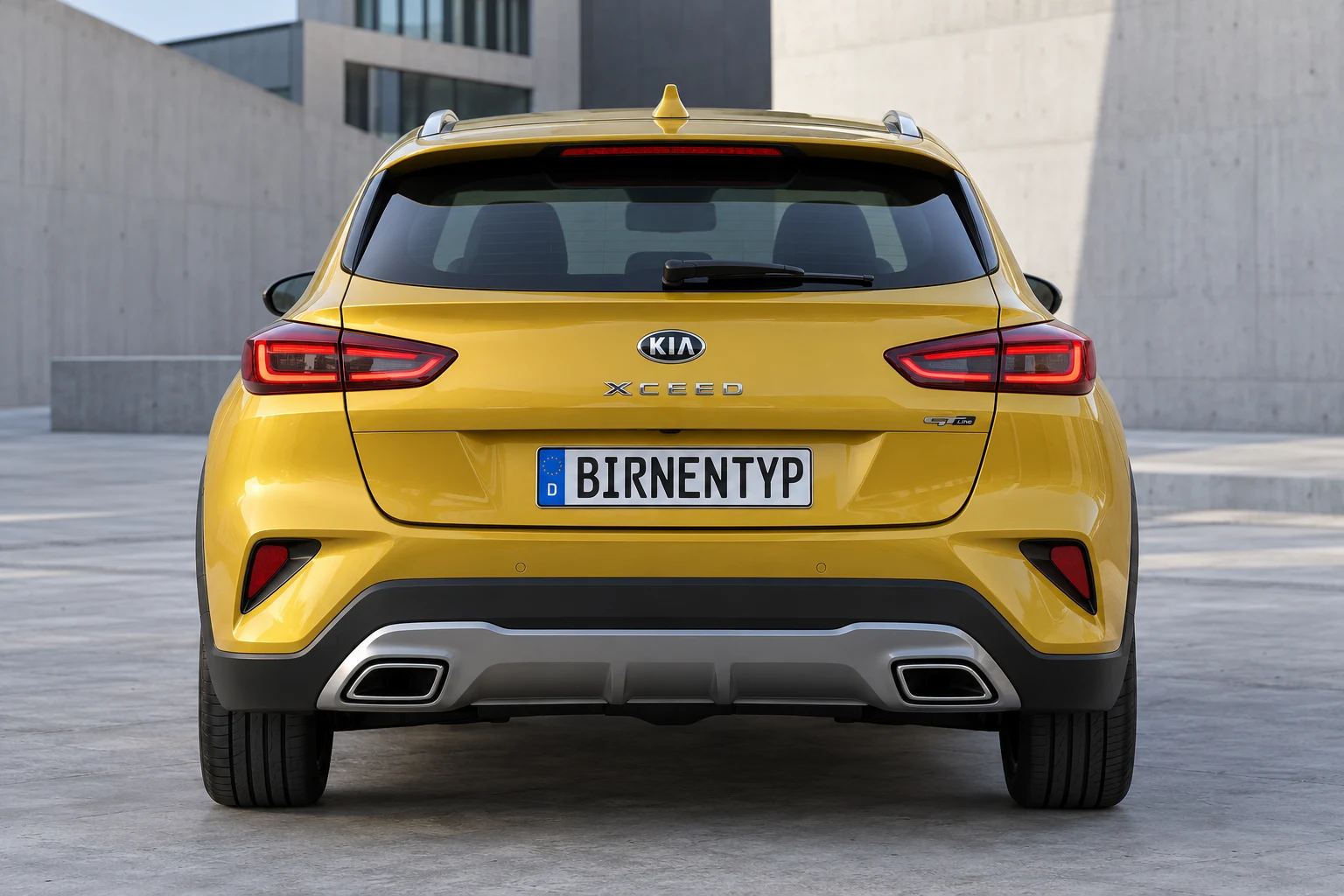 Heck-Ansicht des Kia XCeed 1 (mit KI erzeugt)