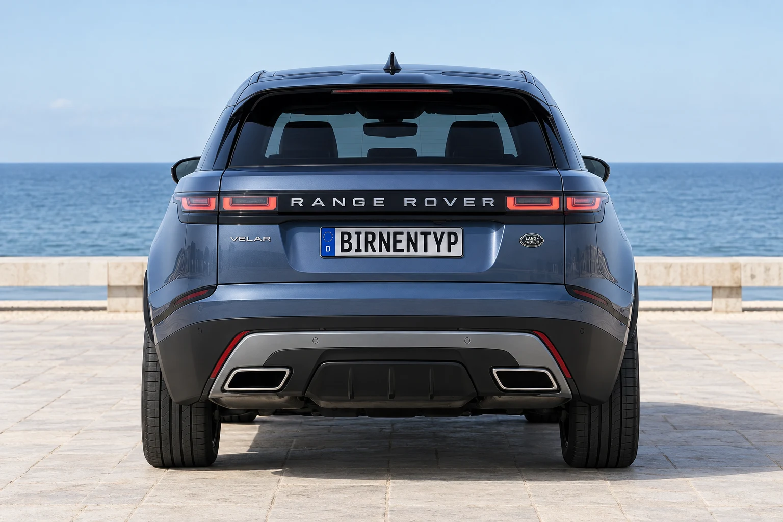 Heck-Ansicht des Land Rover Range Rover Velar (mit KI erzeugt)