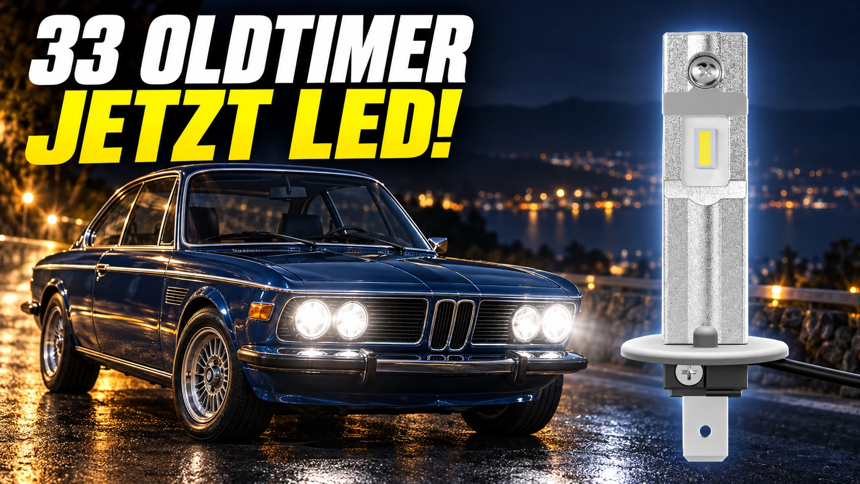 LED-Freigabe für Oldtimer: 33 Fahrzeuge neu auf Osrams Liste (mit KI erzeugt)
