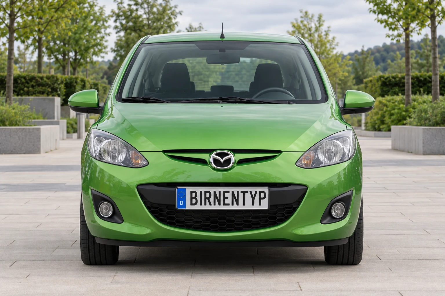 Frontansicht des Mazda 2 2 (Schrägheck 5-Türer) (mit KI erzeugt)