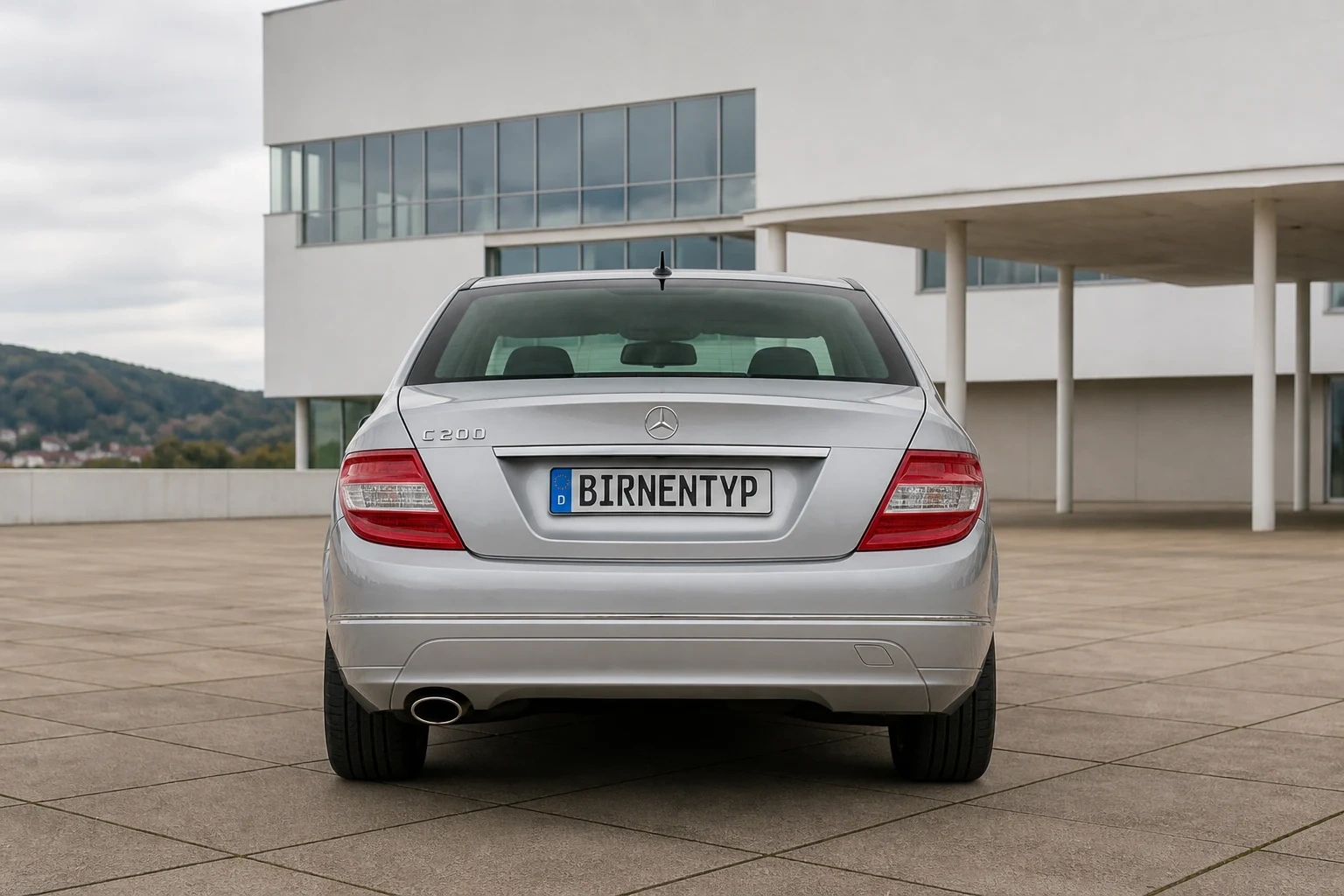 Heck-Ansicht des Mercedes-Benz C-Klasse 3. Gen (mit KI erzeugt)