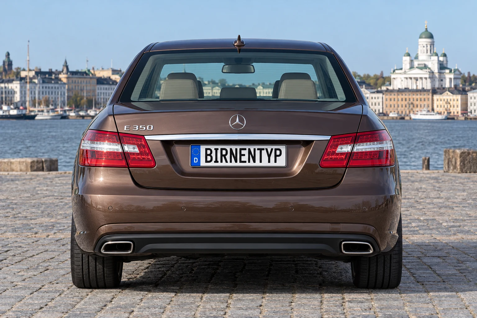 Heck-Ansicht des Mercedes-Benz E-Klasse 4 (mit KI erzeugt)