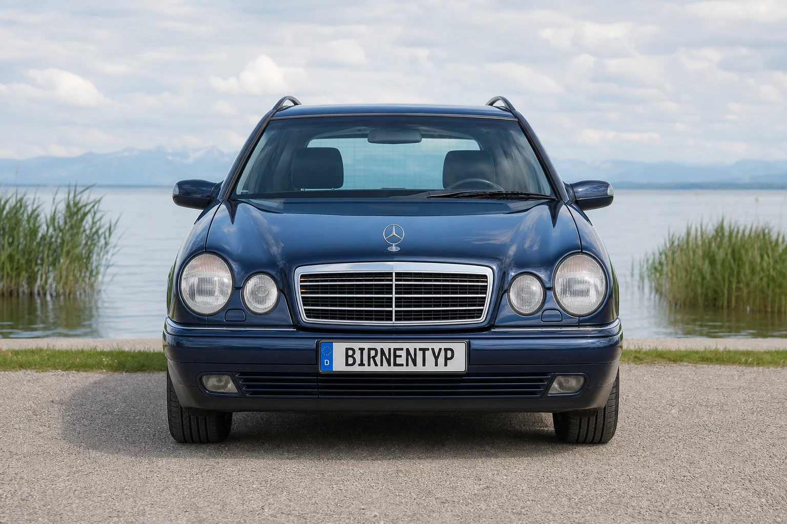 Frontansicht des Mercedes-Benz E-Klasse 2 (T-Modell Kombi (S210)) (mit KI erzeugt)