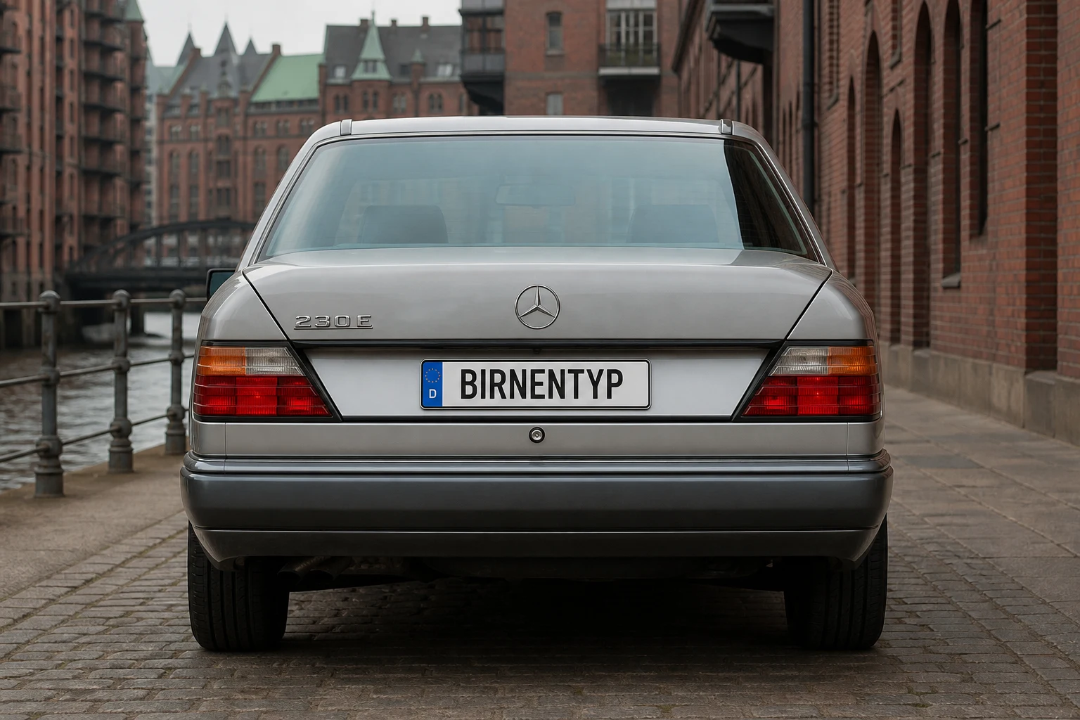 Heck-Ansicht des Mercedes-Benz E-Klasse 1 (mit KI erzeugt)