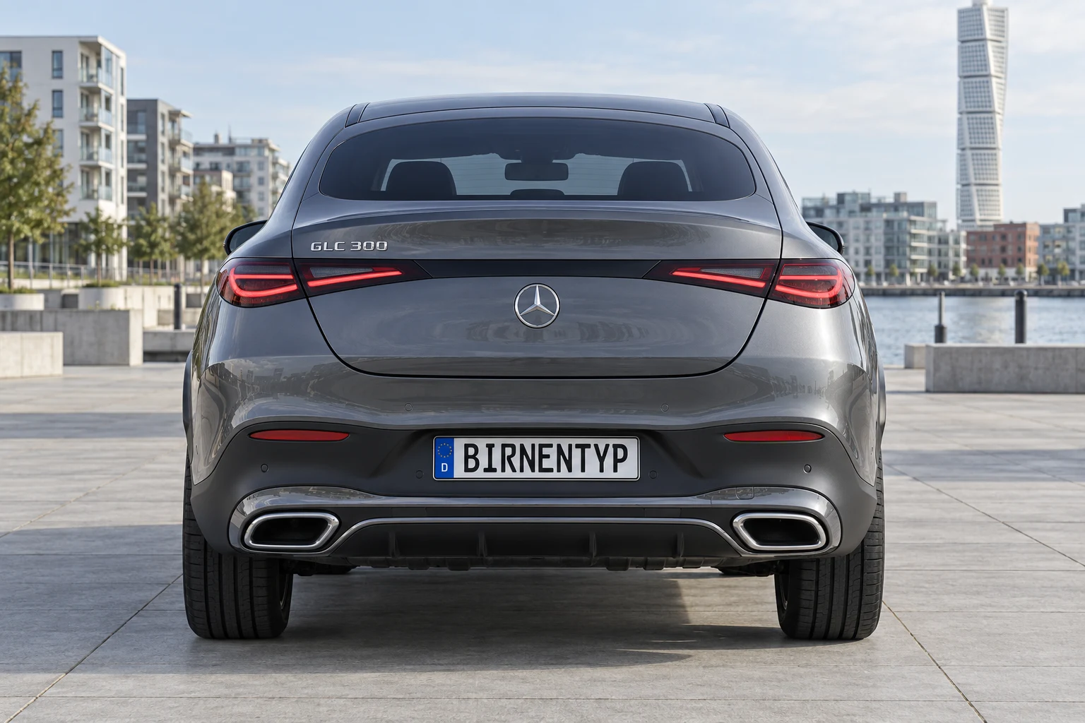 Heck-Ansicht des Mercedes-Benz GLC / GLC-Coupé 2 (GLC Coupé (C254)) (mit KI erzeugt)