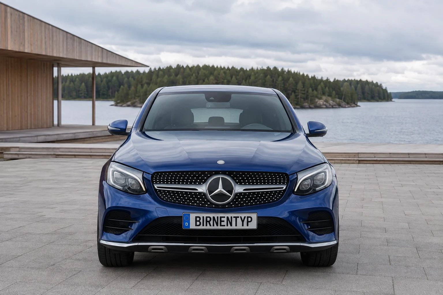 Frontansicht des Mercedes-Benz GLC / GLC-Coupé 1. Gen (GLC Coupé (C253)) (mit KI erzeugt)