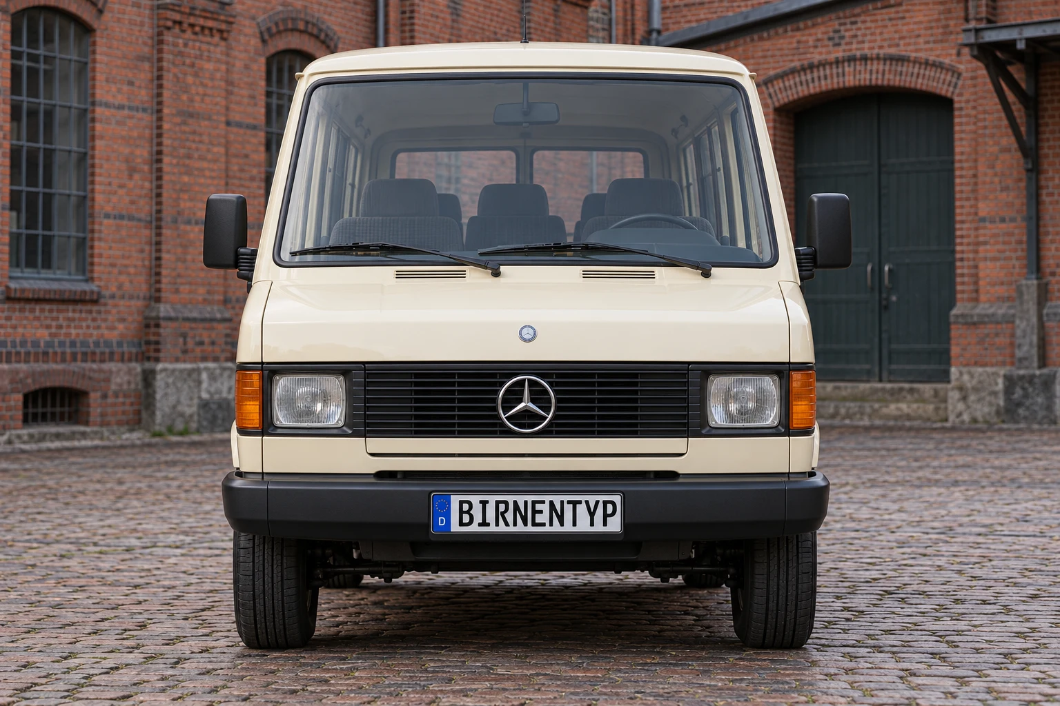 Frontansicht des Mercedes-Benz T1 (mit KI erzeugt)