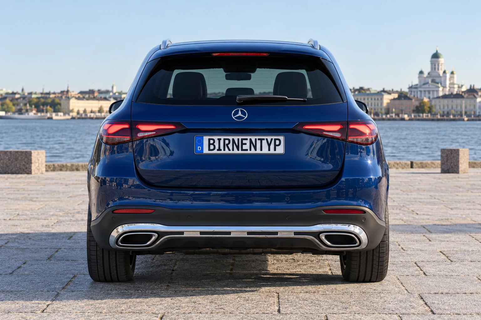 Heck-Ansicht des Mercedes-Benz GLC / GLC-Coupé 2 (mit KI erzeugt)
