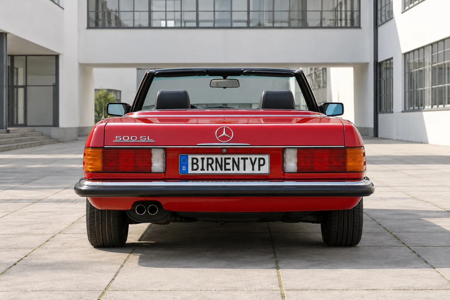 Heck-Ansicht des Mercedes-Benz SL 3 (mit KI erzeugt)