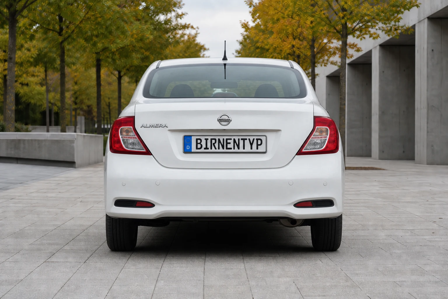 Heck-Ansicht des Nissan Almera 3 (mit KI erzeugt)
