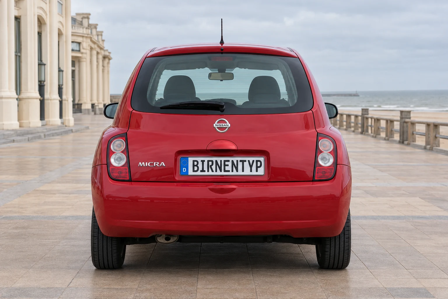 Heck-Ansicht des Nissan Micra 3 (mit KI erzeugt)