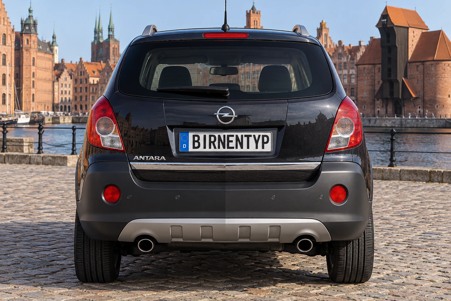 Heck-Ansicht des Opel Antara A (mit KI erzeugt)