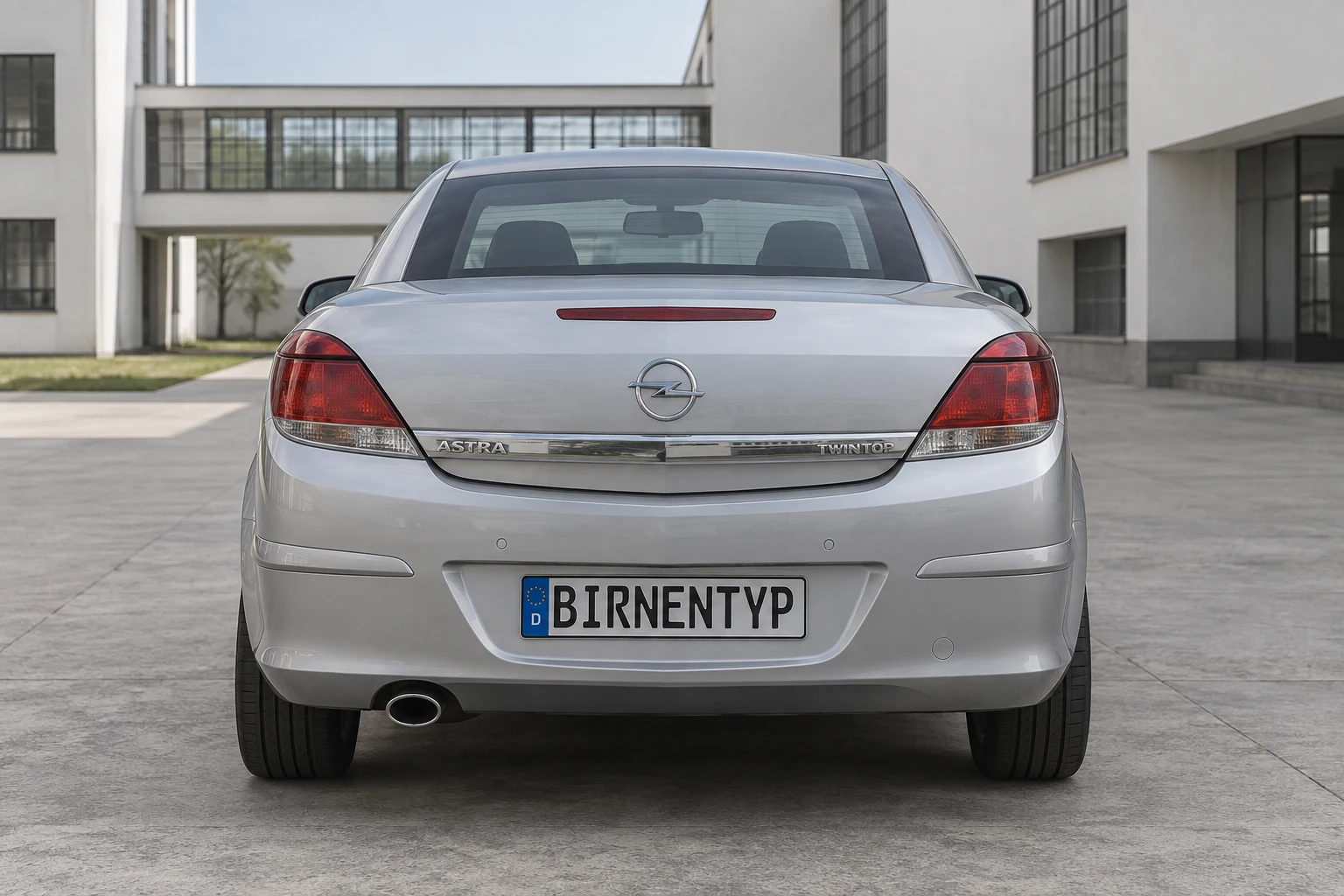 Heck-Ansicht des Opel Astra H (TwinTop (Cabrio-Coupé)) (mit KI erzeugt)