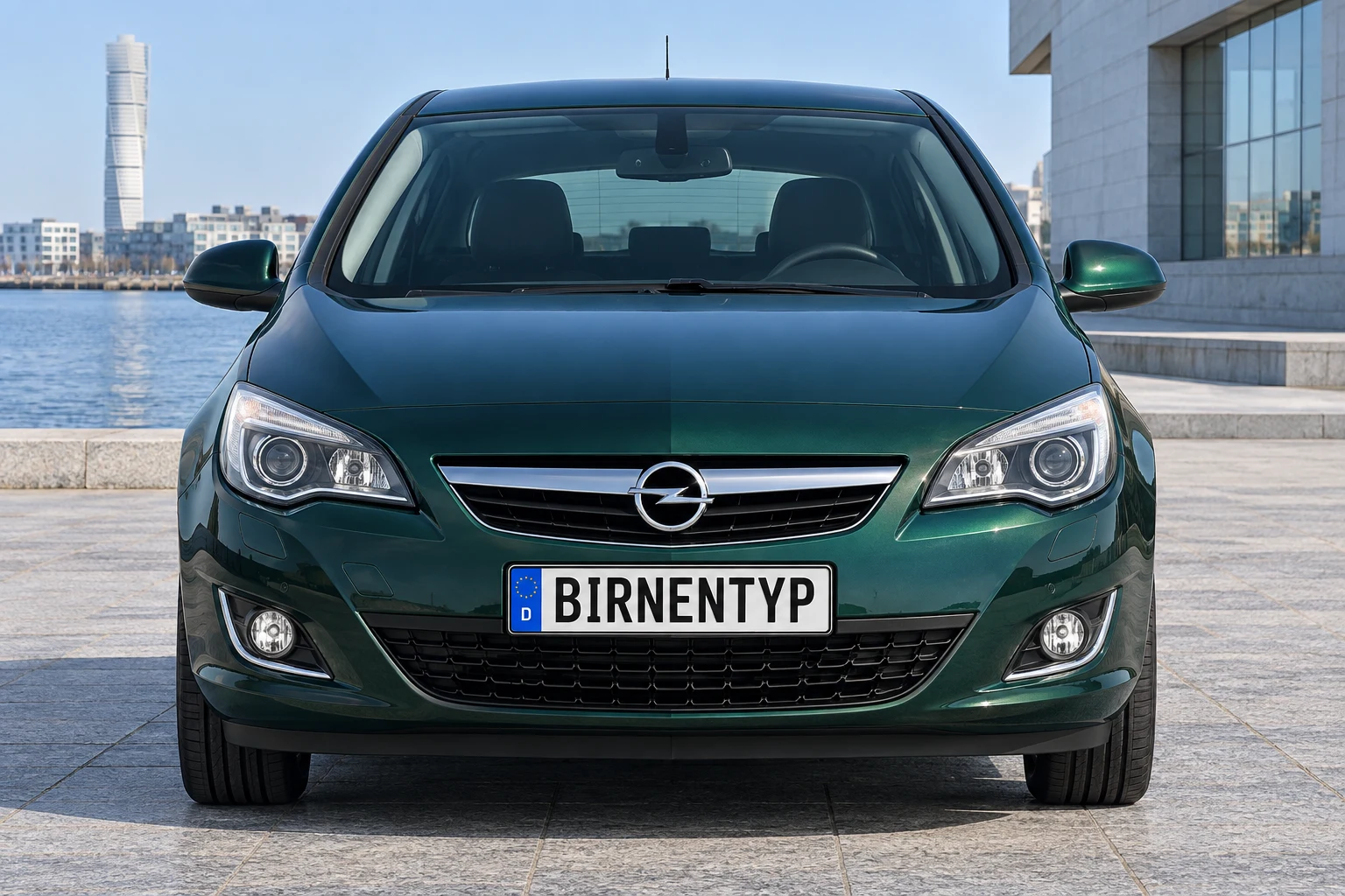 Frontansicht des Opel Astra J (5-Türer (Schrägheck)) (mit KI erzeugt)