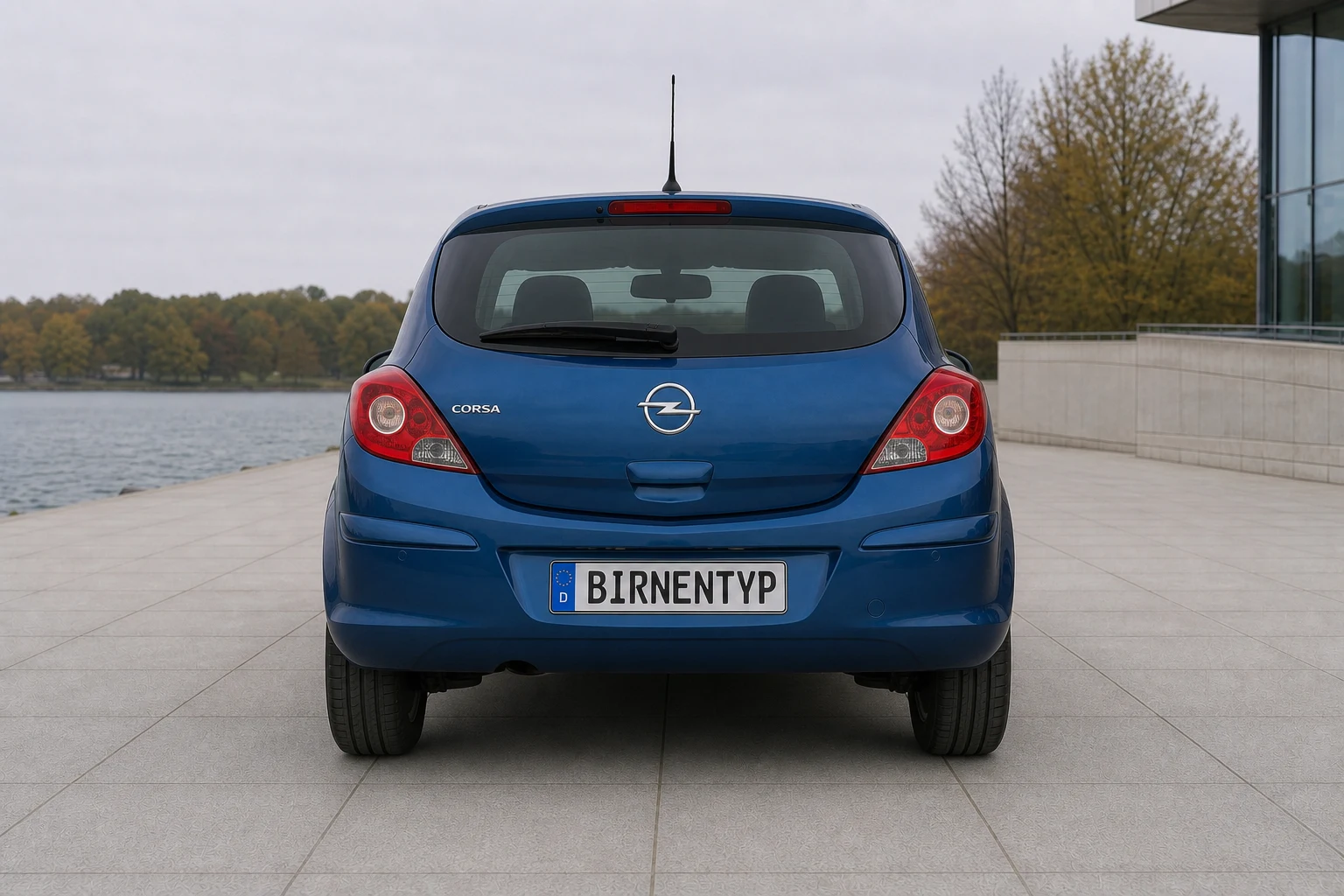 Heck-Ansicht des Opel Corsa (mit KI erzeugt)