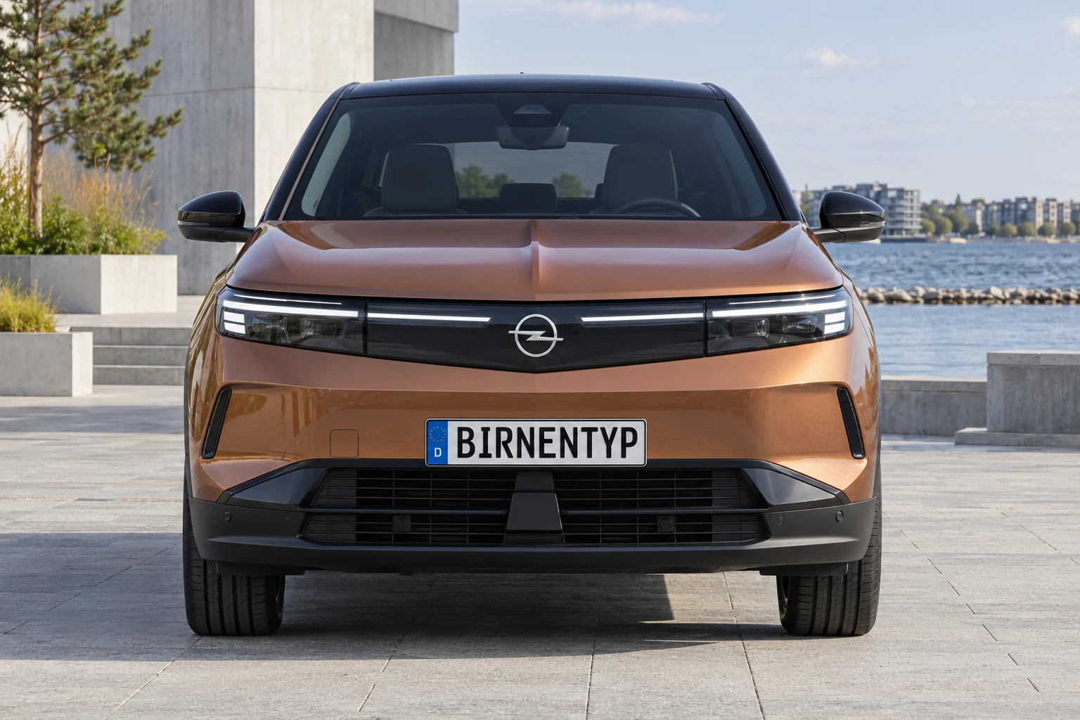 Frontansicht des Opel Grandland / Grandland X 2 (Grandland Electric (BEV)) (mit KI erzeugt)