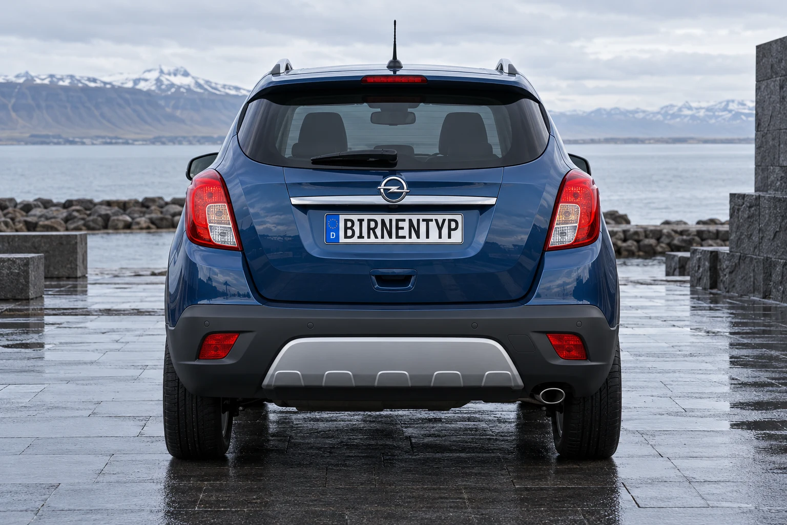 Heck-Ansicht des Opel Mokka (X) A (mit KI erzeugt)