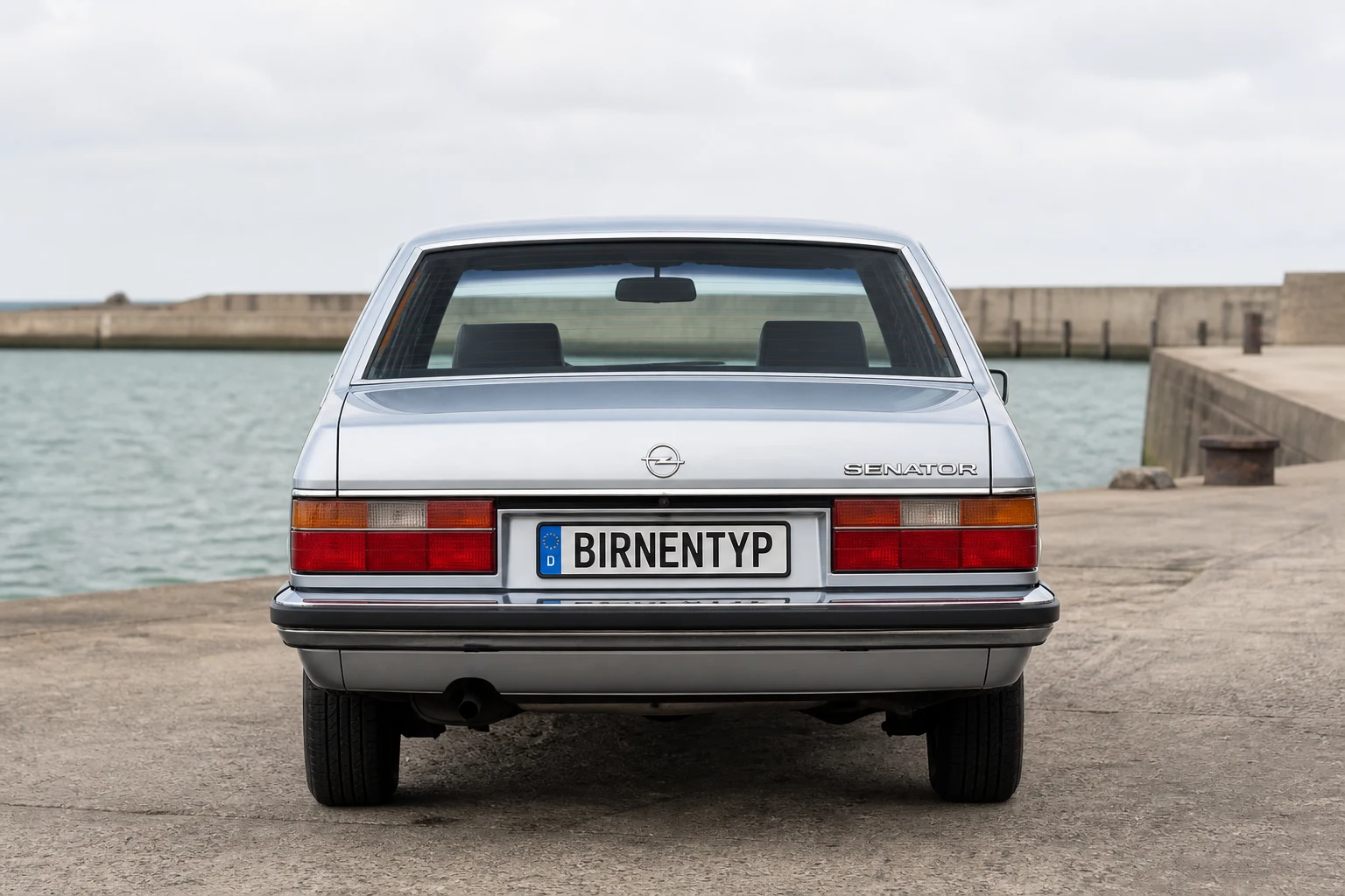 Heck-Ansicht des Opel Senator 1 (mit KI erzeugt)