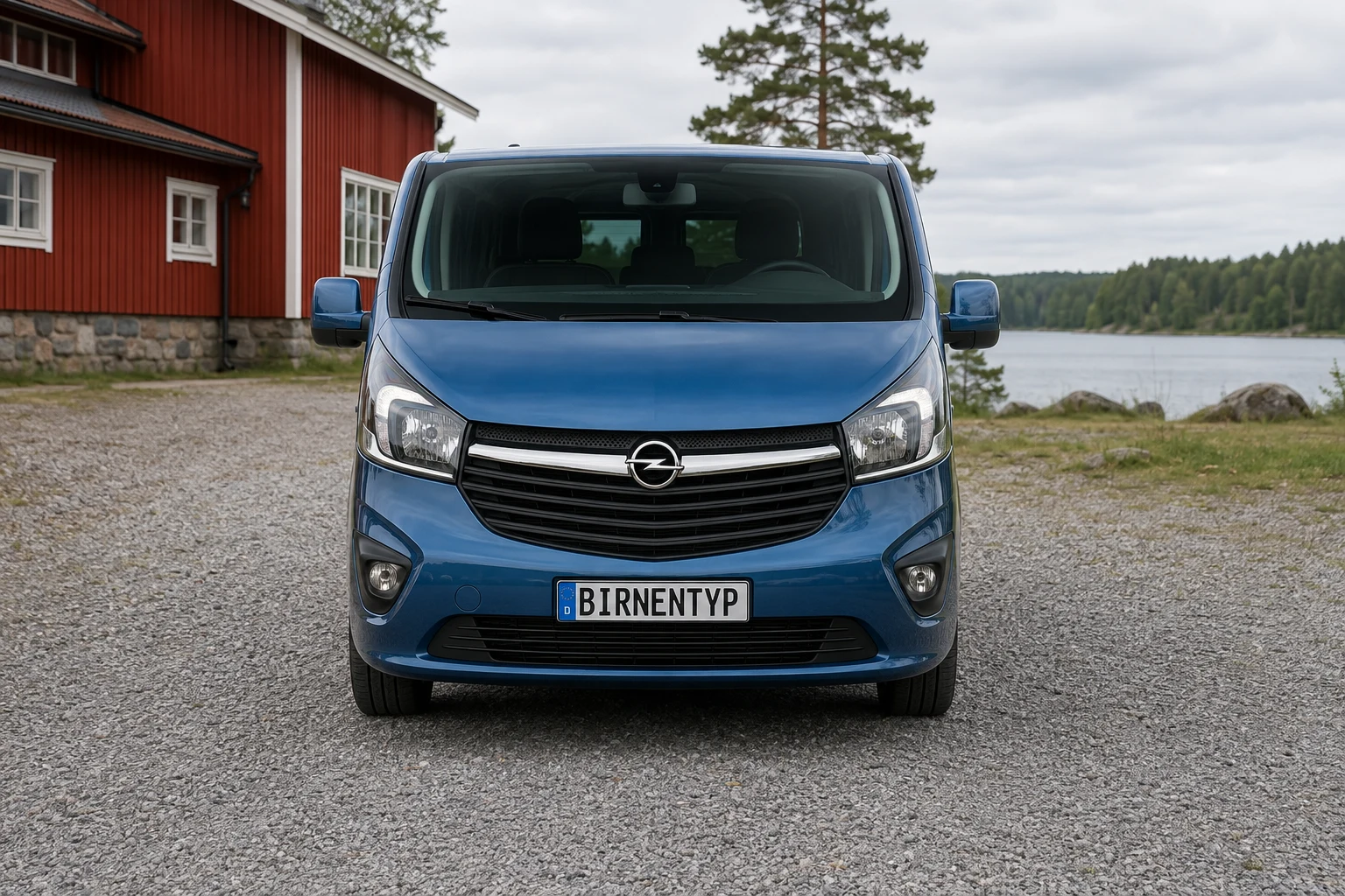 Frontansicht des Opel Vivaro B. Gen (Combi / Tourer (Bus 9-Sitzer)) (mit KI erzeugt)