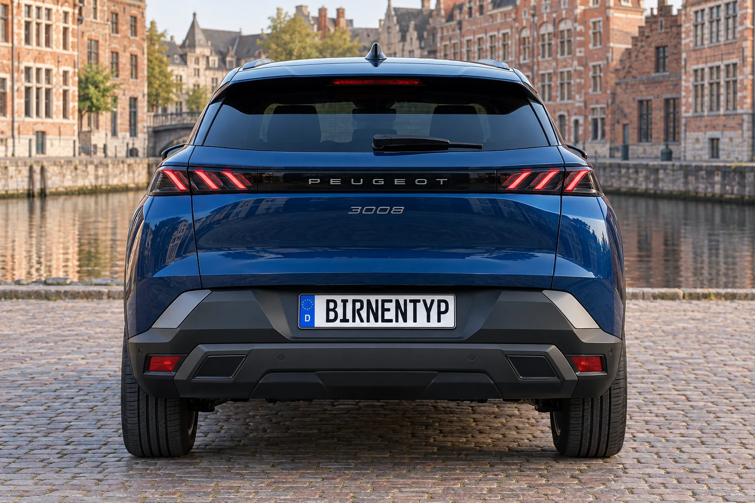 Heck-Ansicht des Peugeot 3008 3 (mit KI erzeugt)