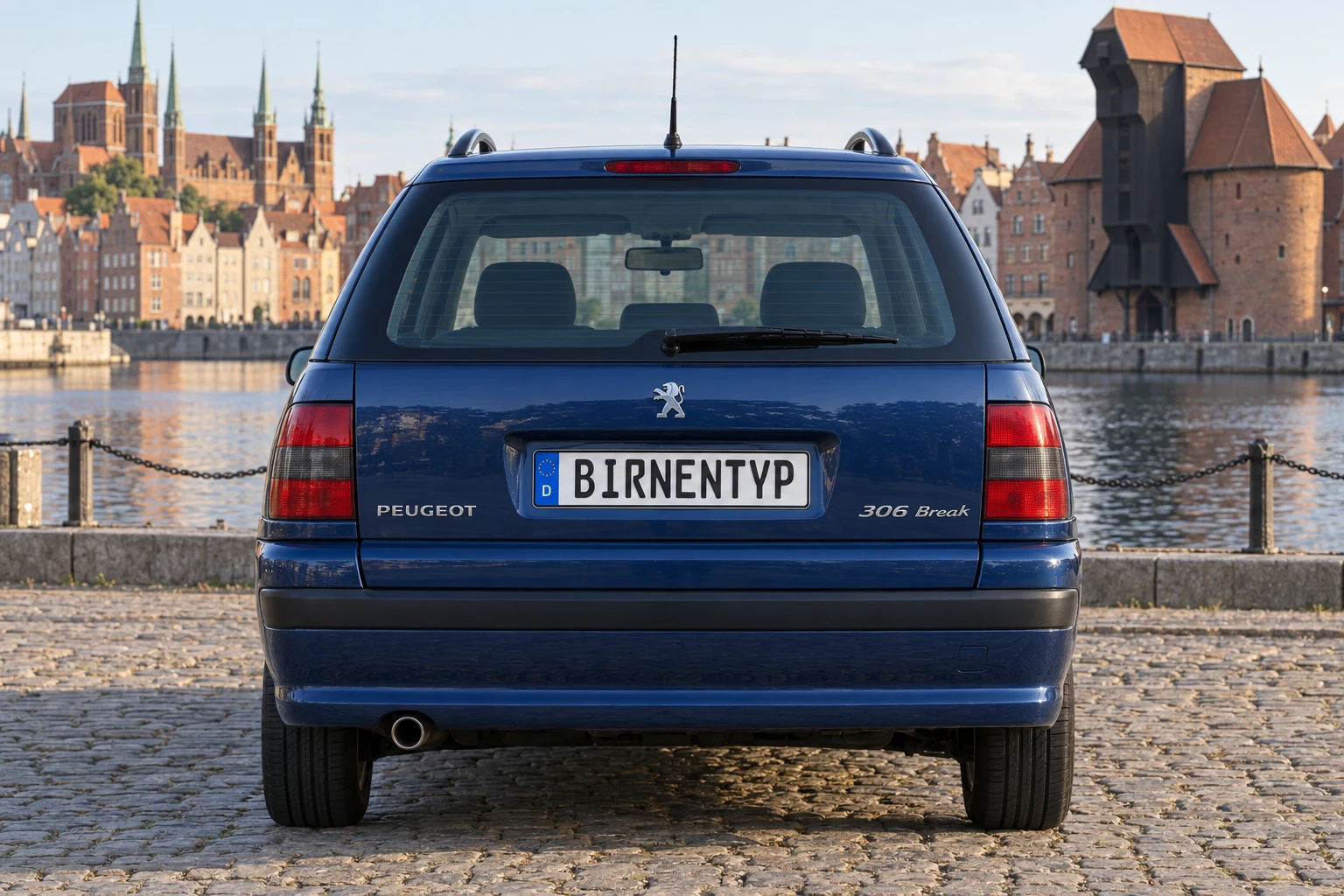 Heck-Ansicht des Peugeot 306 1 (mit KI erzeugt)