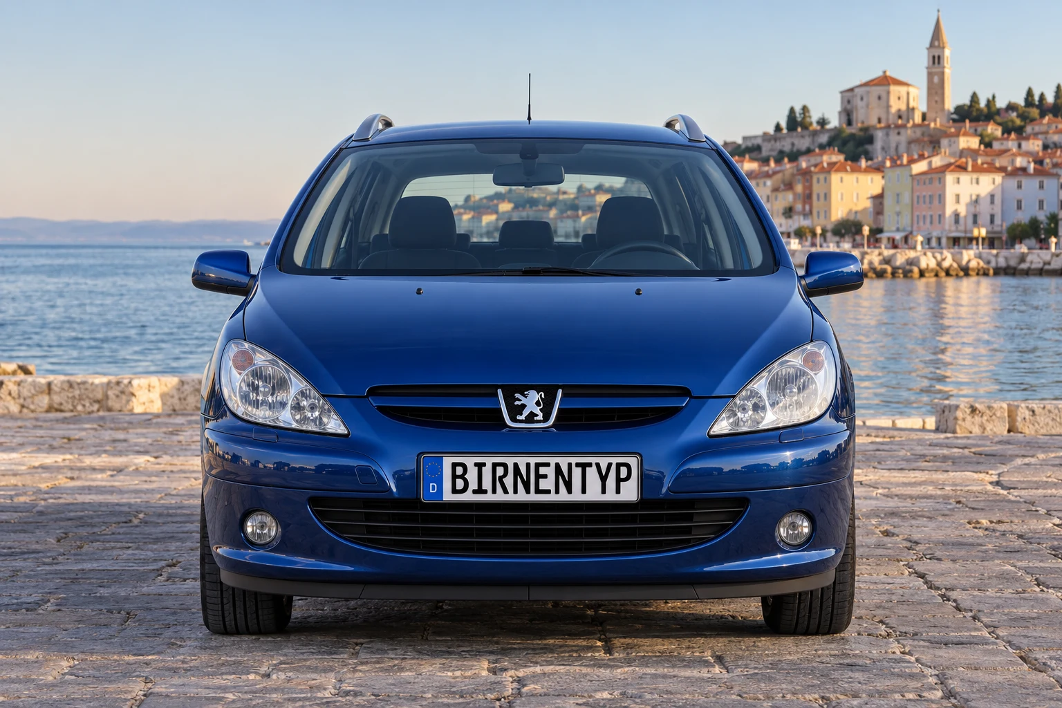 Frontansicht des Peugeot 307 1 (SW / Kombi) (mit KI erzeugt)
