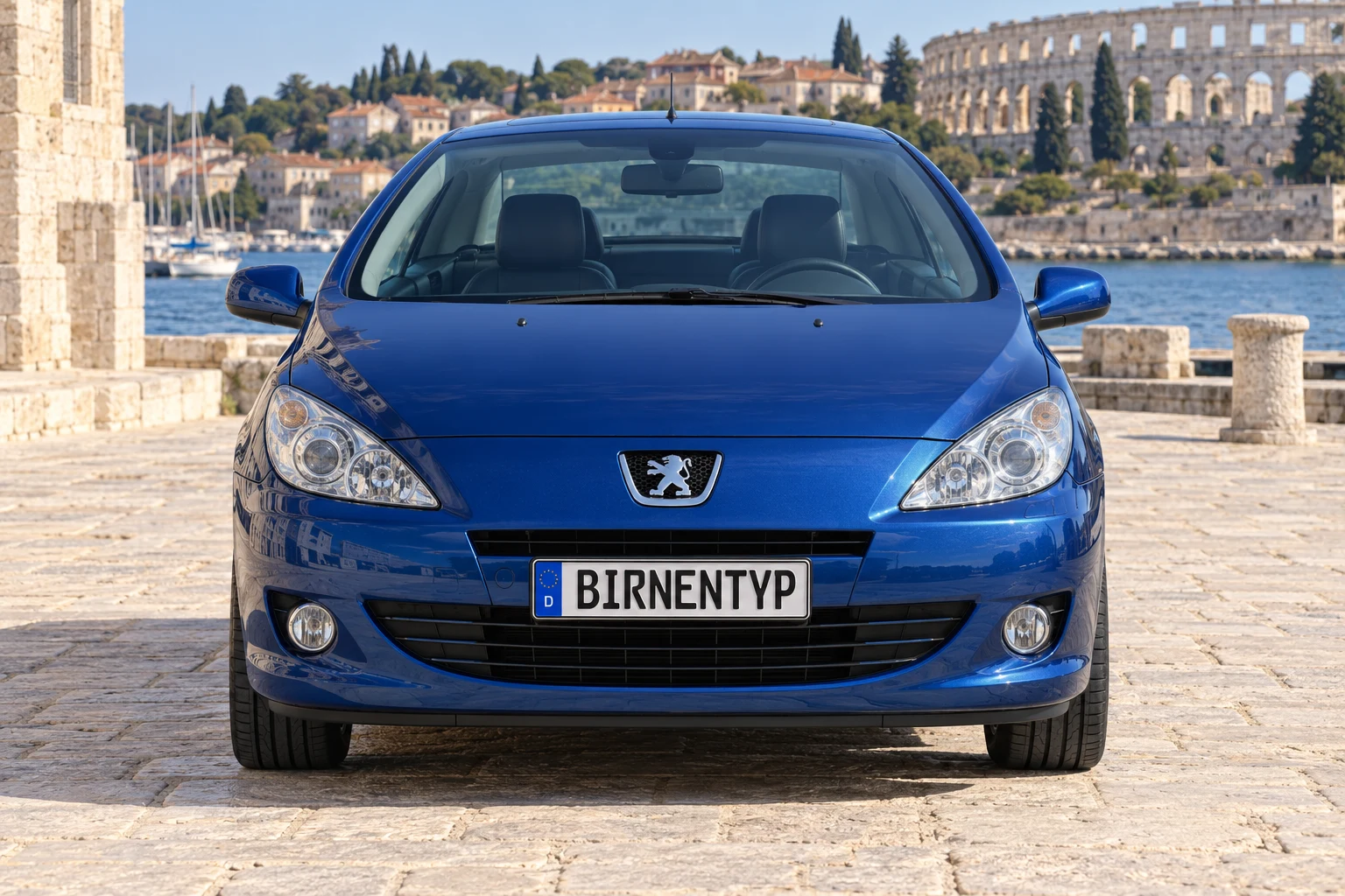Frontansicht des Peugeot 307 1 (CC / Cabriolet-Coupé) (mit KI erzeugt)