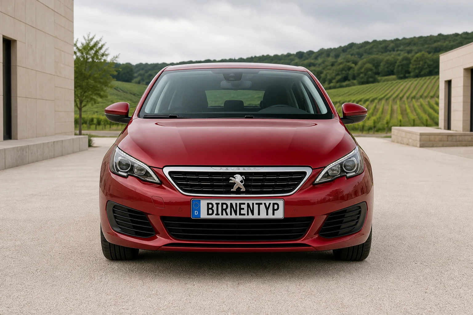 Frontansicht des Peugeot 308 2 (mit KI erzeugt)