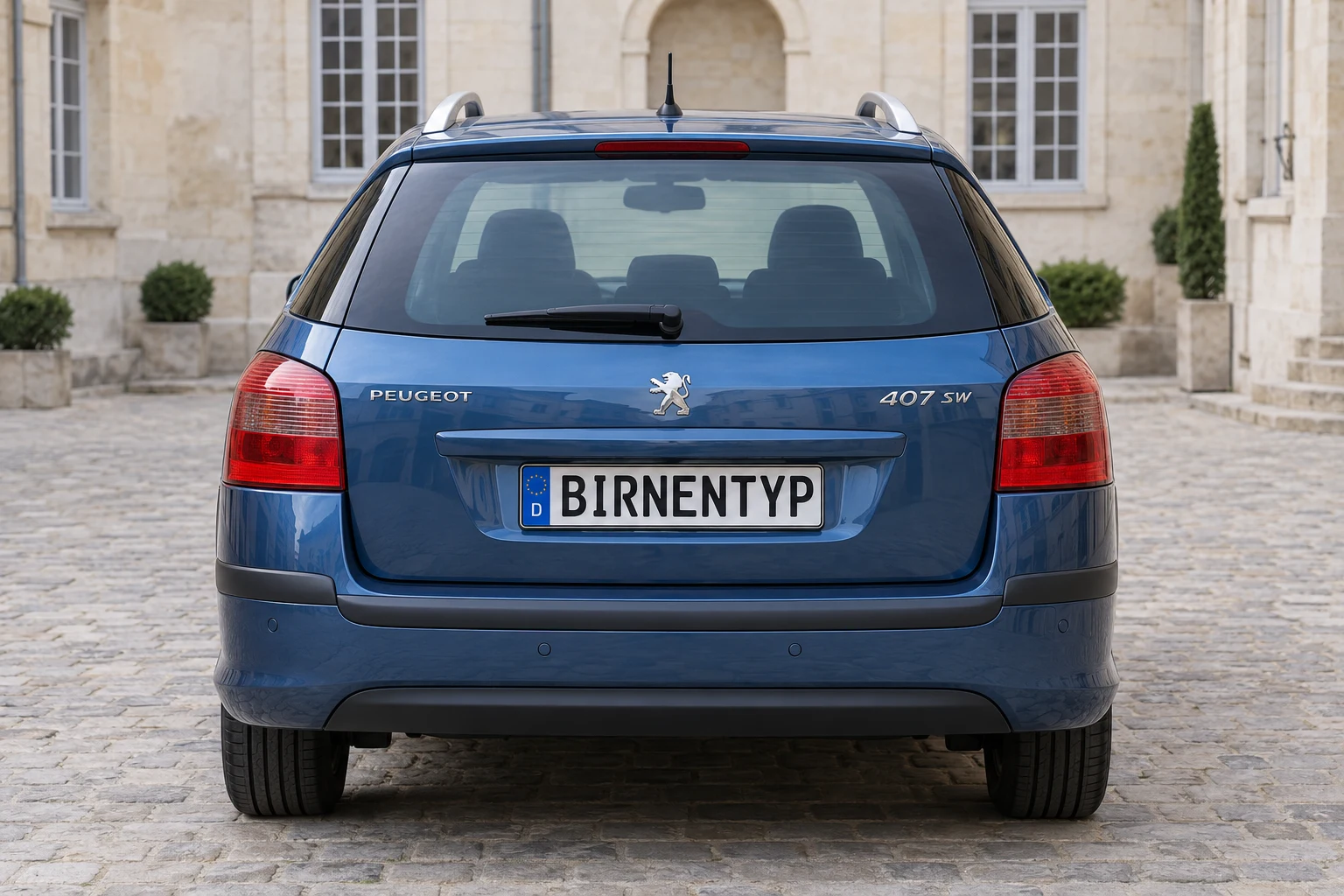Heck-Ansicht des Peugeot 407 1 (mit KI erzeugt)