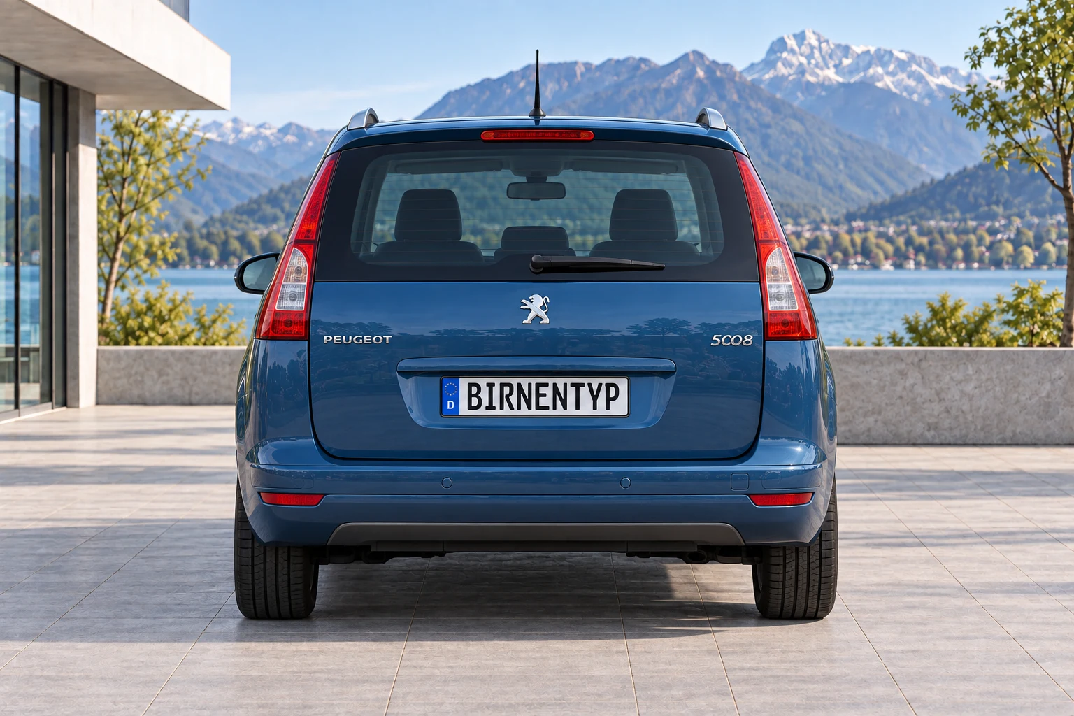 Heck-Ansicht des Peugeot 5008 1 (mit KI erzeugt)