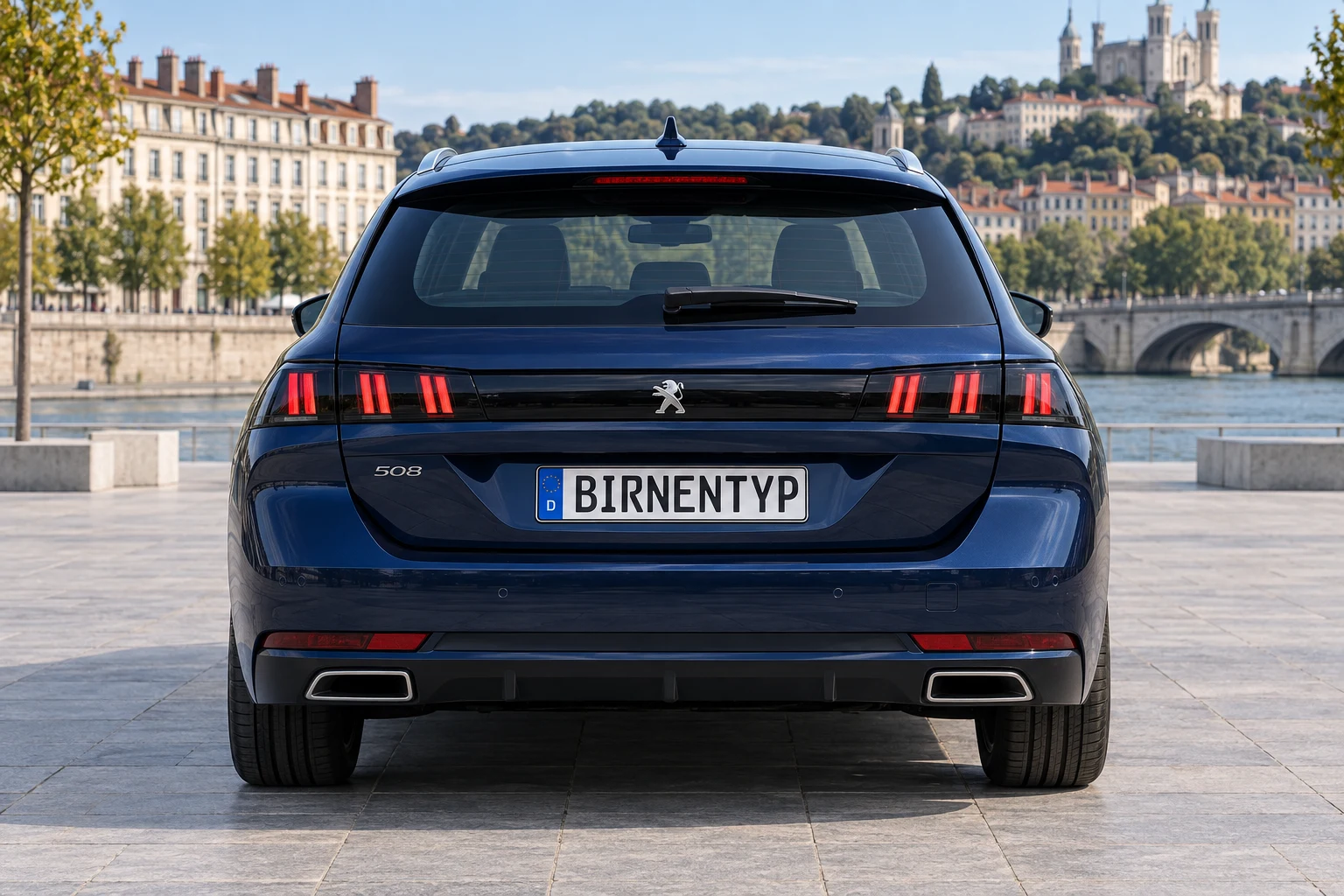 Heck-Ansicht des Peugeot 508 2 (mit KI erzeugt)