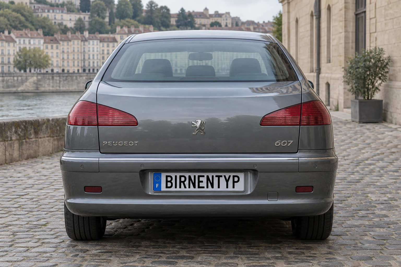 Heck-Ansicht des Peugeot 607 1 (mit KI erzeugt)