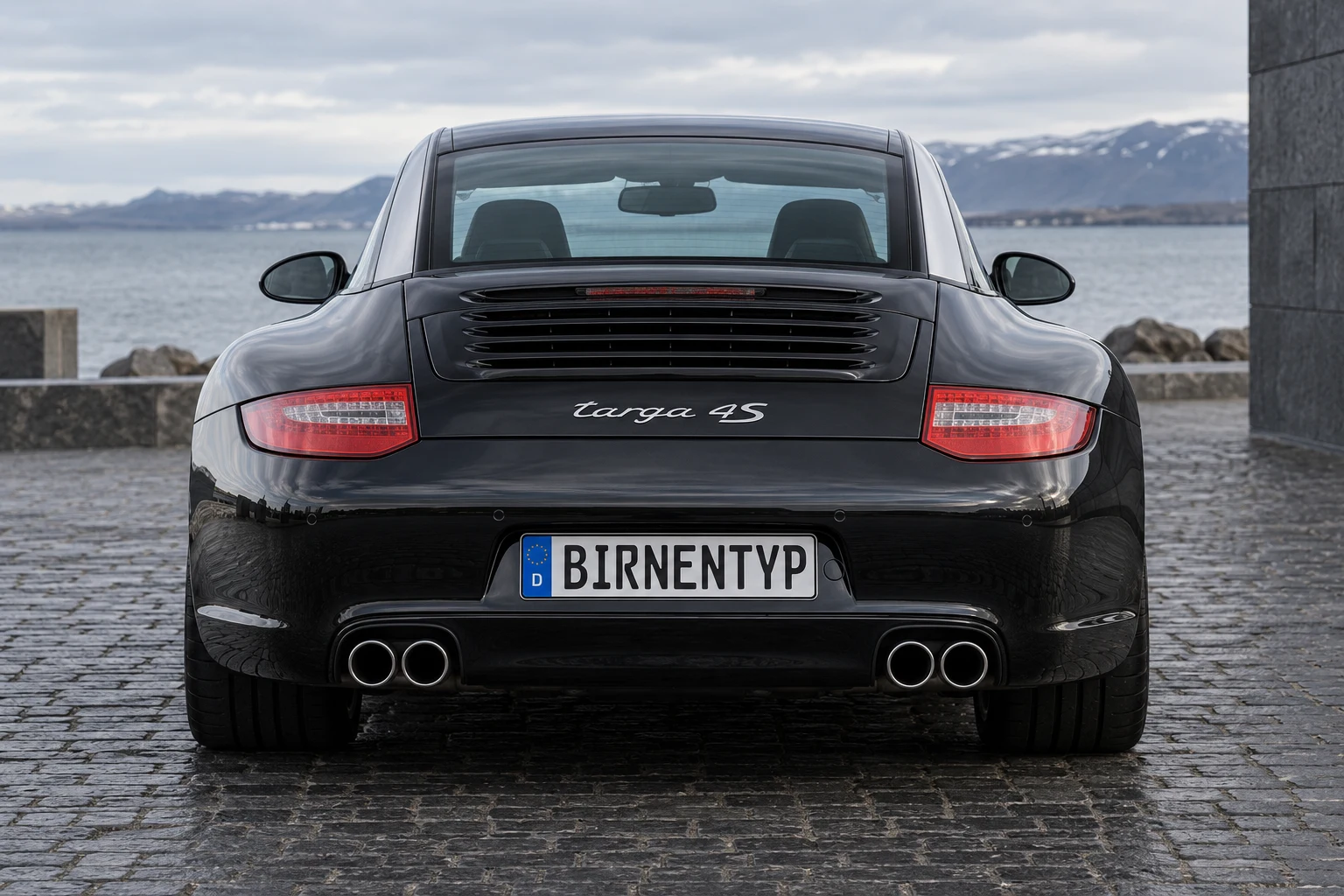 Heck-Ansicht des Porsche 911 6 (mit KI erzeugt)