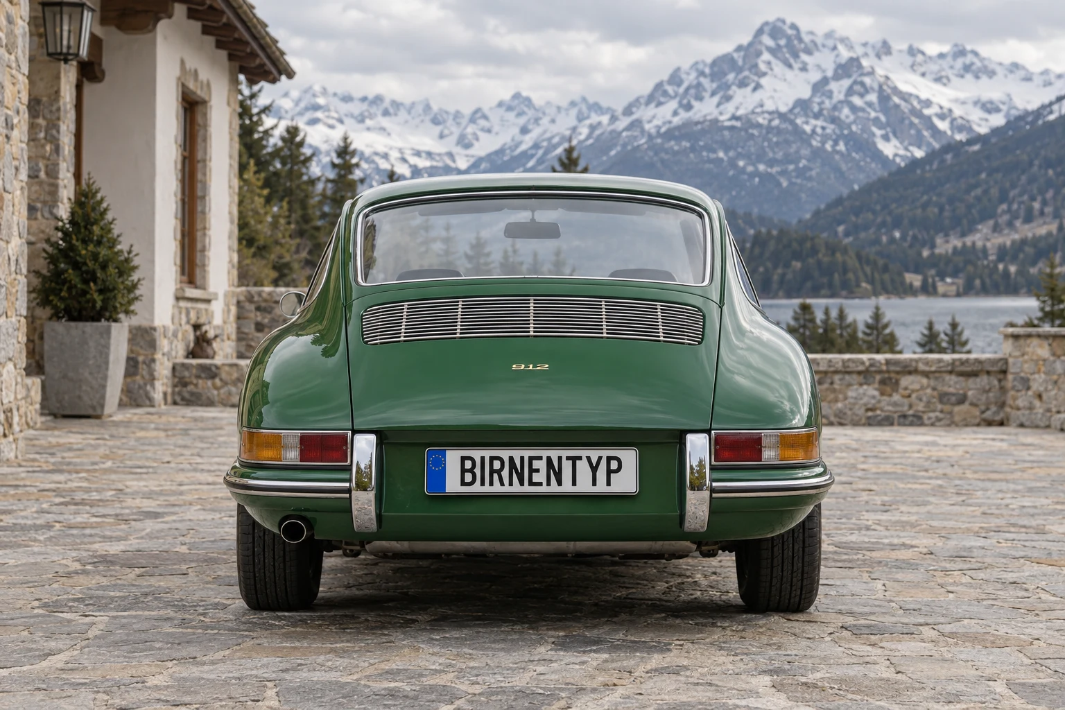 Heck-Ansicht des Porsche 912 1 (mit KI erzeugt)
