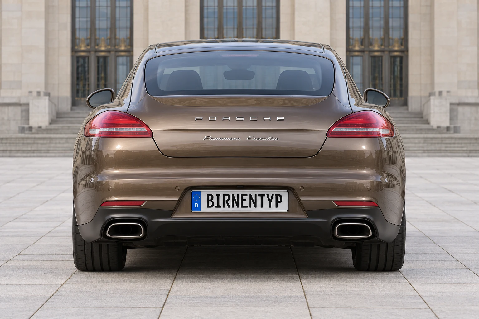 Heck-Ansicht des Porsche Panamera 1 (mit KI erzeugt)